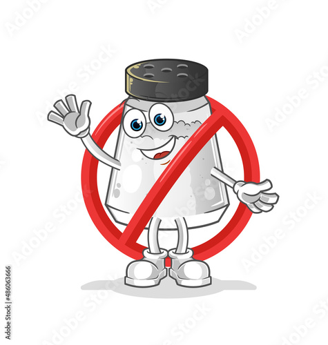 say no to salt shaker mascot. cartoon vector