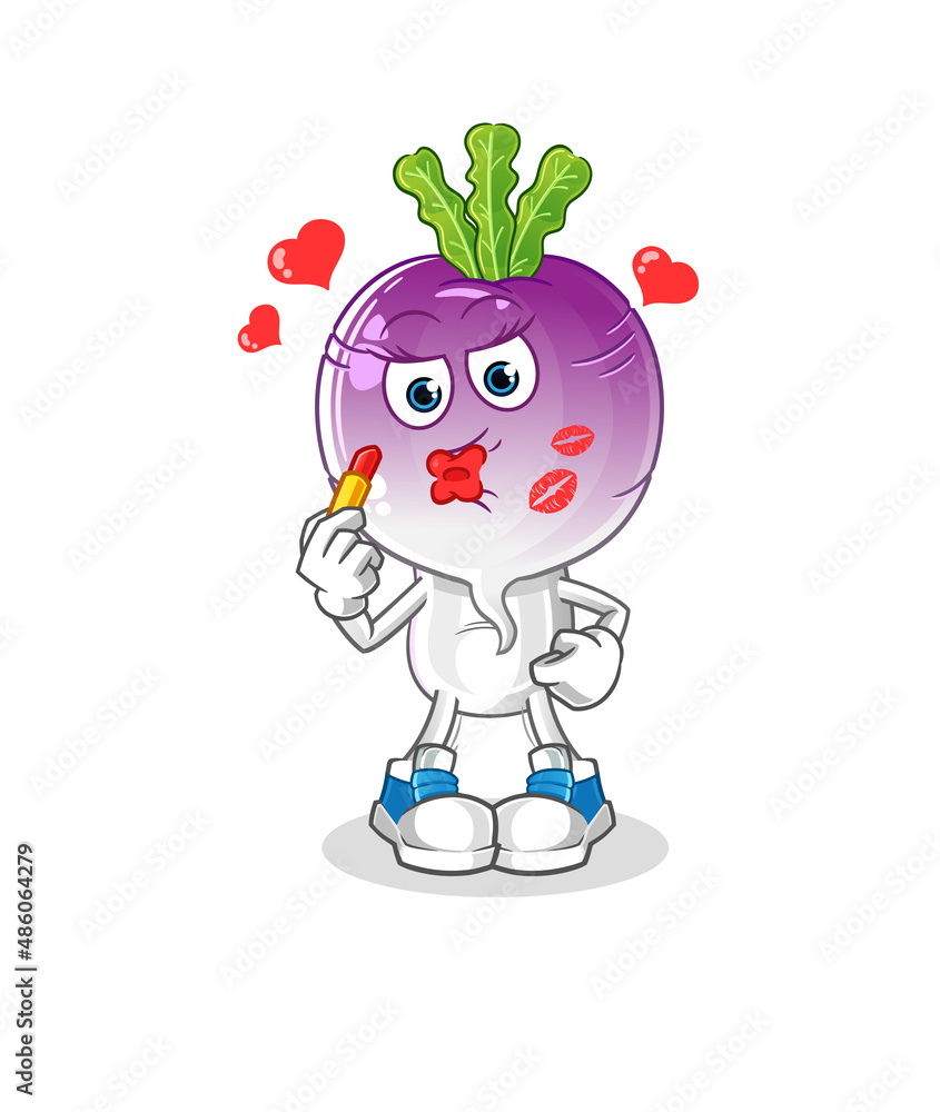 turnip head cartoon make up mascot. cartoon vector turnip head cartoon make up mascot. cartoon vector