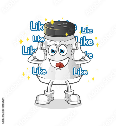 salt shaker give lots of likes. cartoon vector © dataimasu