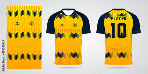 yellow sports shirt jersey design template