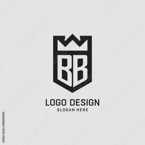 Initial BB logo shield shape, creative esport logo design