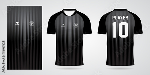 black sports shirt jersey design template