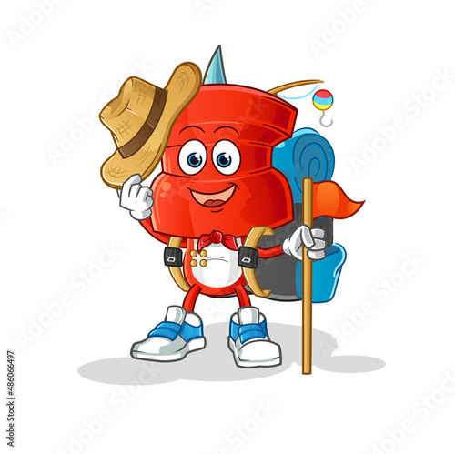 push pin head cartoon scout vector. cartoon character