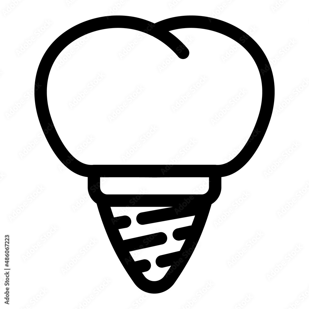 Dental Implant Flat Icon Isolated On White Background Dental Implant Flat Icon Isolated On White Background