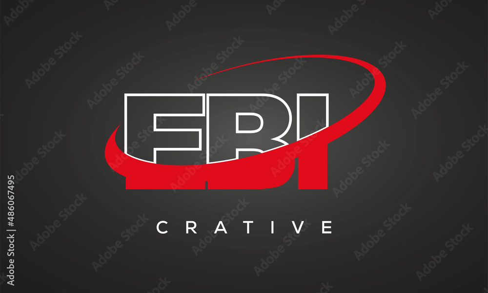 EBI letters creative technology logo with 360 symbol vector art template design