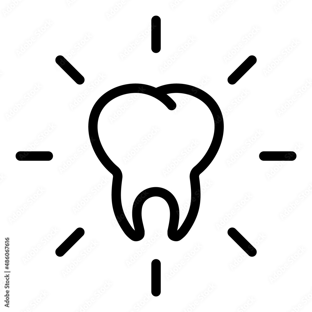 Obraz premium Shining Tooth Flat Icon Isolated On White Background