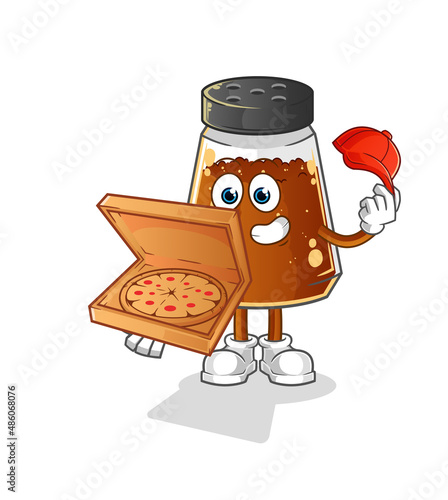 pepper powder pizza delivery boy vector. cartoon character