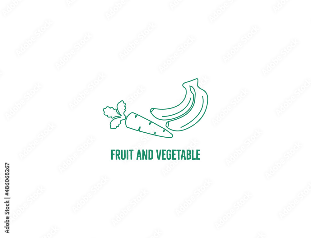 Fototapeta premium Fruit and vegetable icon vector illustration 