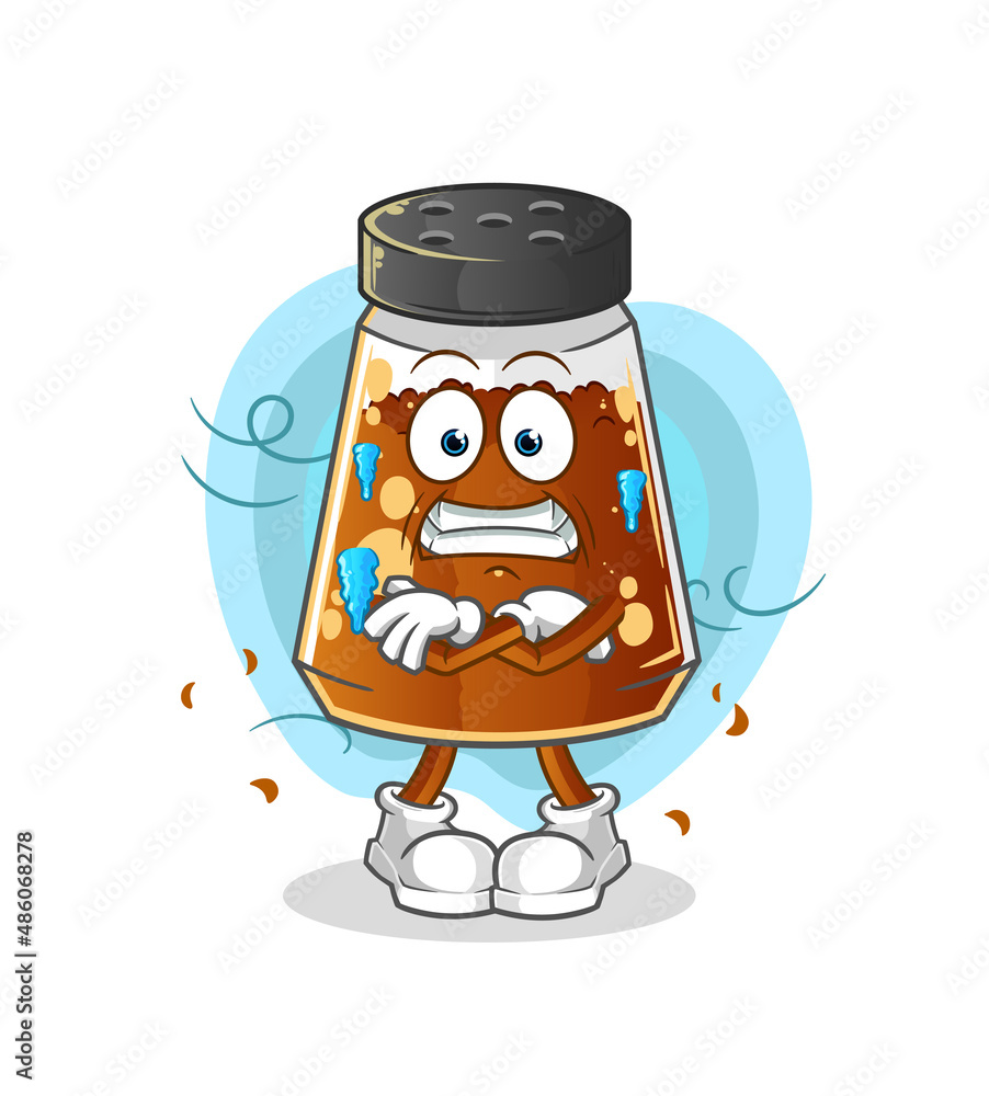 pepper powder cold illustration. character vector