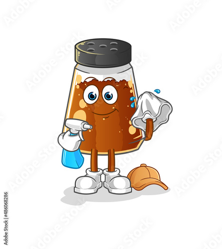 pepper powder cleaner vector. cartoon character