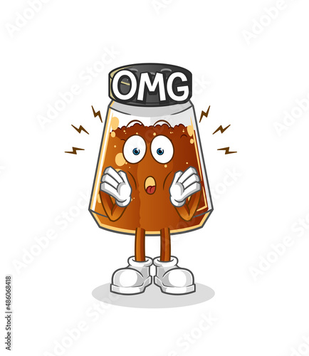 pepper powder Oh my God vector. cartoon character
