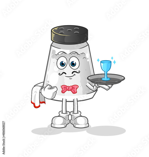 salt shaker waiter cartoon. cartoon mascot vector