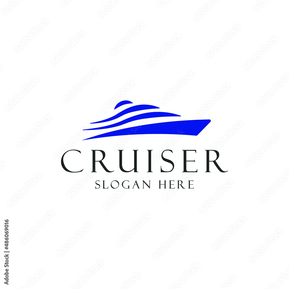 simple cruiser logo vector design template, mature cruiser logo vector illustration design concept ideas with line art, minimalist and unique styles. 