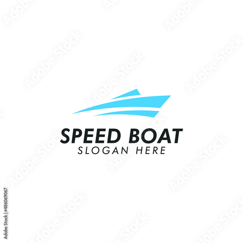 creative speed boat logo vector design illustration. simple speed boat logo vector design inspiration concept isolated on white background. 
