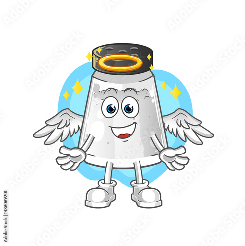 salt shaker angel with wings vector. cartoon character