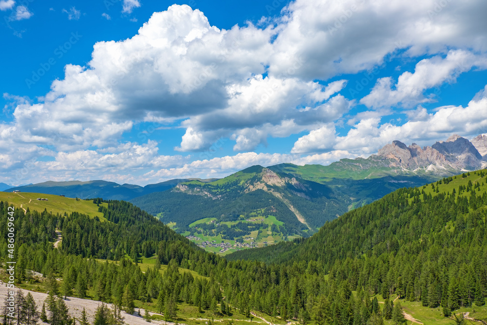 Mountainous view at Val gardena valley