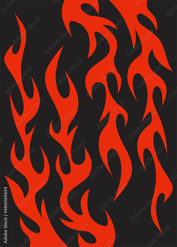 Simple red flame pattern set Simple red flame pattern set