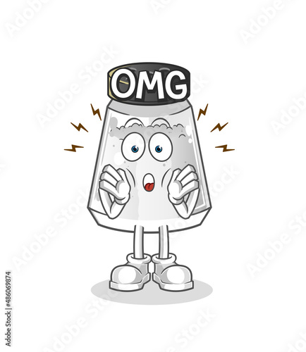 salt shaker Oh my God vector. cartoon character