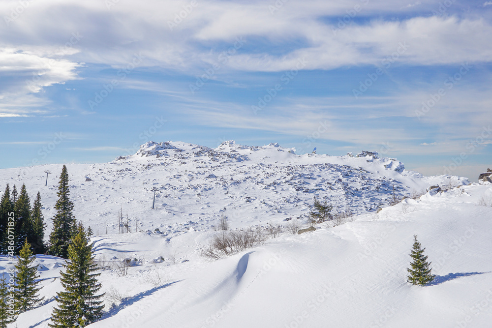 Obraz na płótnie Winter look at   Black peak  / 2 290 m/, Vitosha Mountain. Near the city of Sofia, Bulgaria. w salonie
