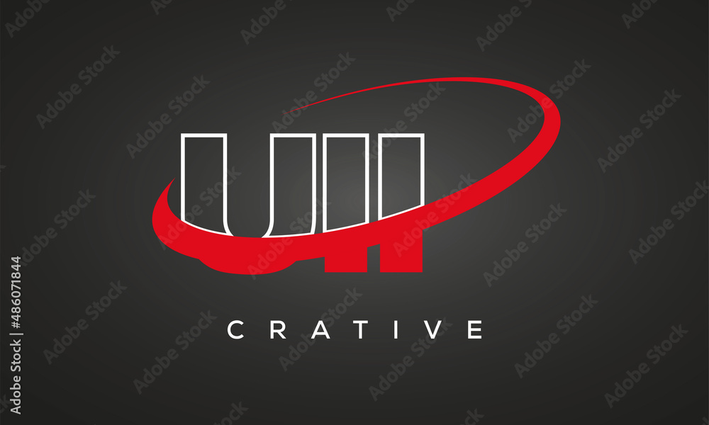 UII letters creative technology logo with 360 symbol vector art template design