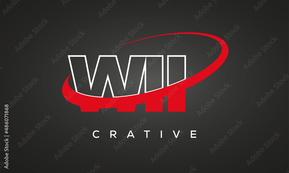 WII letters creative technology logo with 360 symbol vector art template design WII letters creative technology logo with 360 symbol vector art template design