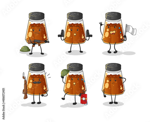 pepper powder troops character. cartoon mascot vector
