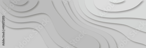 Panorama view beautiful gray color papercut background.