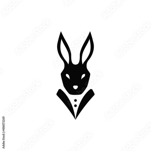 business rabbit head silhouette logo design