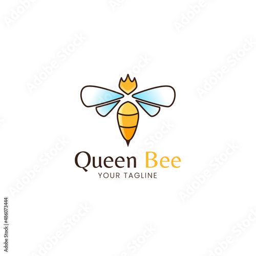 minimalist queen bee logo design