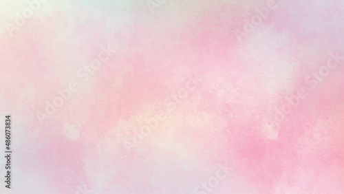 Pastel colored background, pink and orange, warm painted colors. Fantasy light pink, red and orange shades watercolor background.