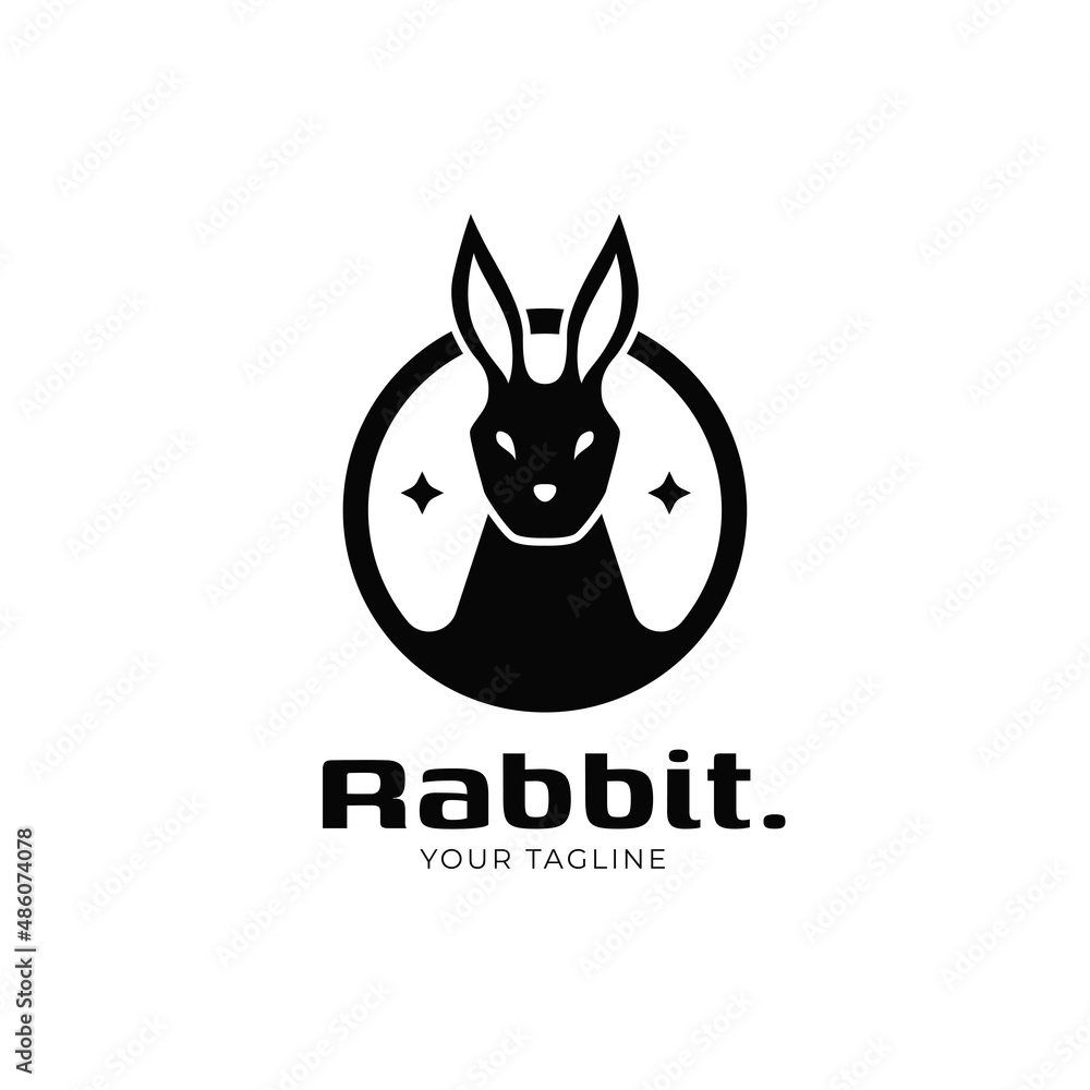 rabbit head silhouette logo design rabbit head silhouette logo design