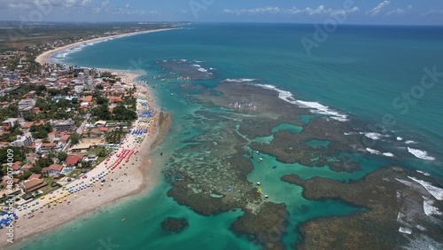 Porto de Galinhas beach, Pernambuco state, Brazil, seen from above
