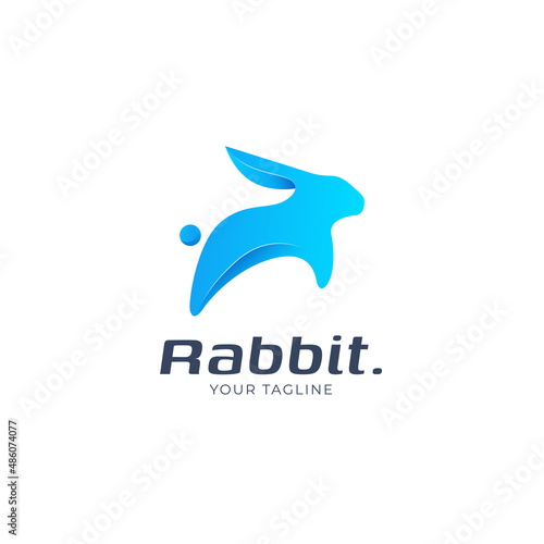 jumping rabbit logo design