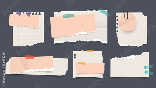 Set of notepaper banner. vector illustraion.