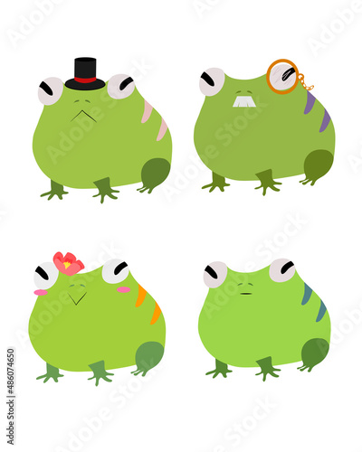 frogs on a white background