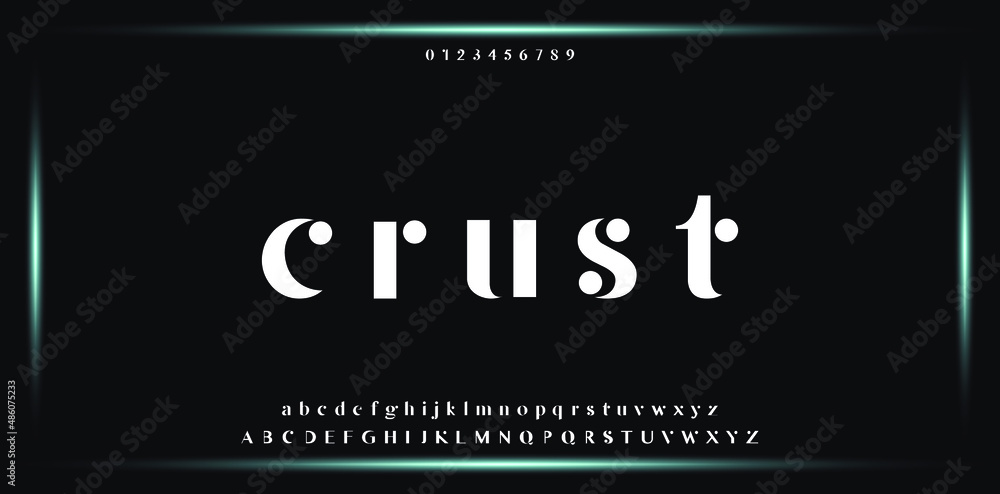 CRUST minimal elegant font creative modern alphabet. Tech letter set ...