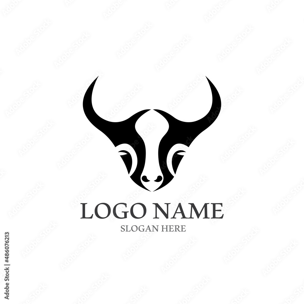 Bull head logo vector icon Bull head logo vector icon