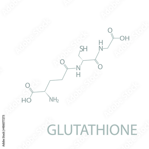 Glutathione molecular skeletal chemical formula.	 photo