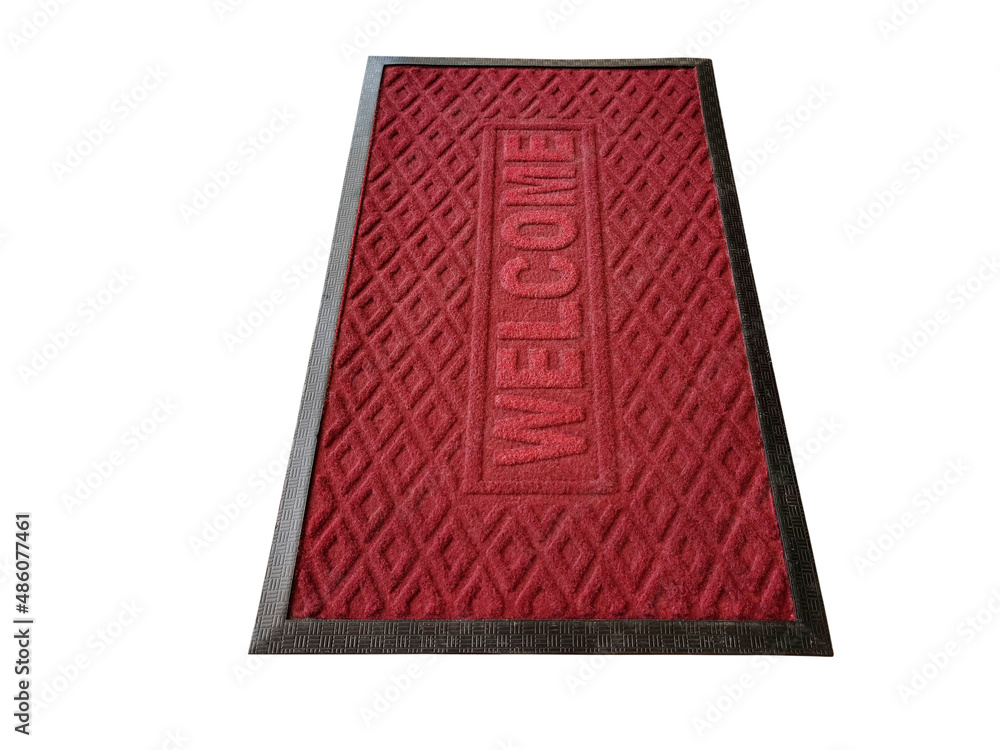 welcome doormat Beautiful red with different black borders on a white background. welcome doormat Beautiful red with different black borders on a white background.