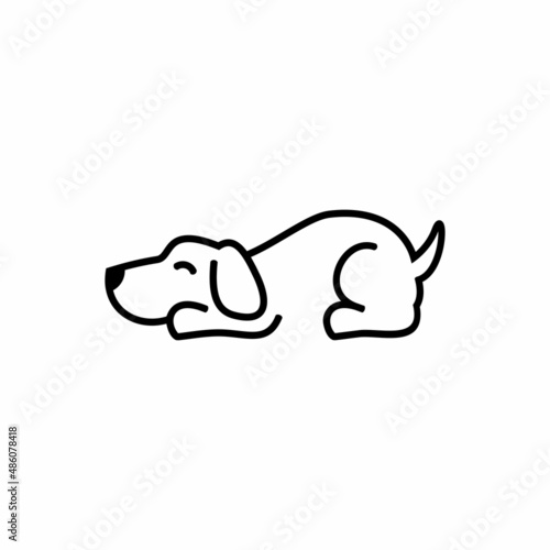 Lazy dog, sleeping dog, logo design, vector illustration
