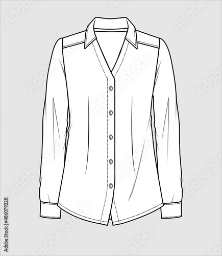 WOMEN SHIRT FOR WOMEN CORPORATE WEAR IN EDITABLE VECTOR FILE