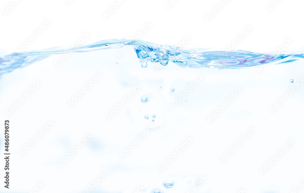 Clear water surface in a square shaped glass like a sea or a separate fish tank on a white background. Clear water surface in a square shaped glass like a sea or a separate fish tank on a white background.