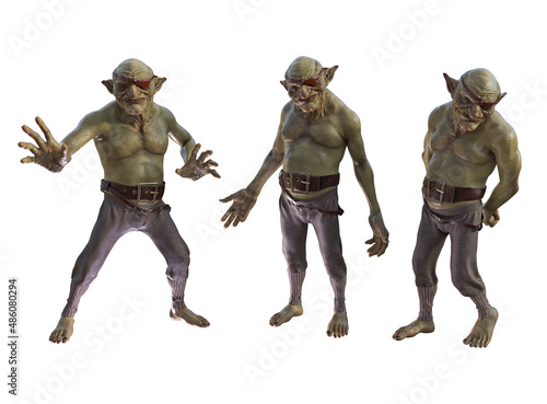 Obraz na płótnie Pirate Goblin Pose set 3