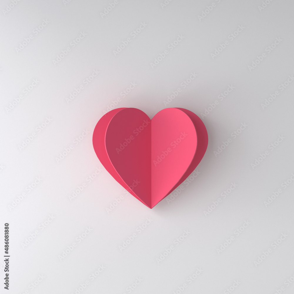 3D Rendered Love Heart Icon for Valentines