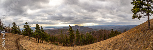Bild auf Leinwand Beautiful view from Egoza mountain, Chelyabinsk region, South Ural, Russia