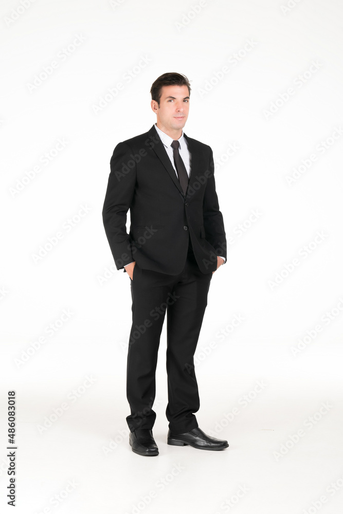 Portrait businessman on white background.