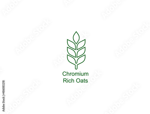 Chromium-rich oats icon vector illustration 