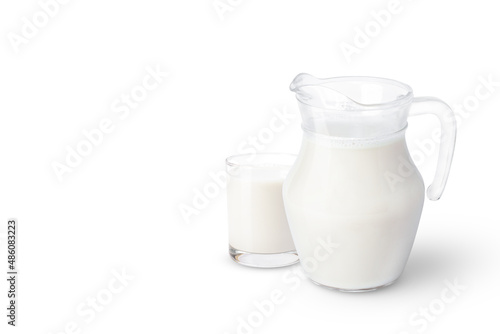 glass jugof milk isolated