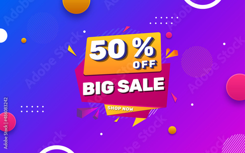  Big Sale banner template with editable text effect.