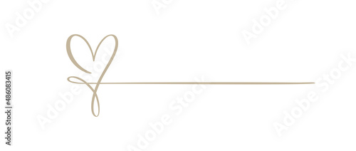 Love icon vector doodle heart and line for text. Hand drawn valentine day logo. Decor for greeting card, wedding, tag, photo overlay, t-shirt print, flyer, poster design